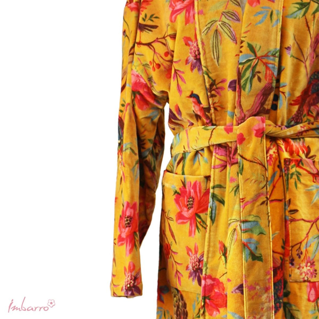 Kimono Imbarro Terciopelo Suave Paradise Berenjena