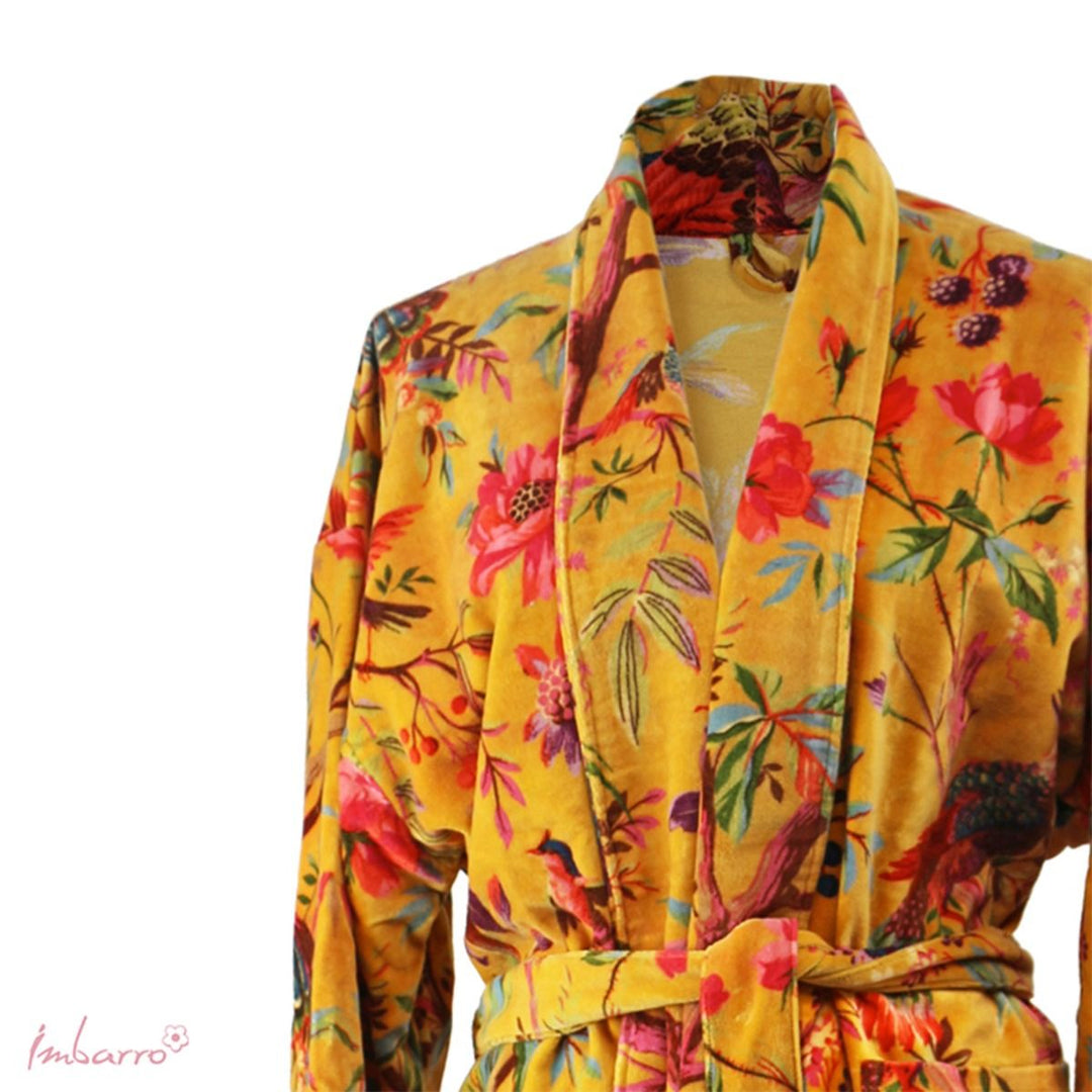 Kimono Imbarro Terciopelo Suave Paradise Berenjena