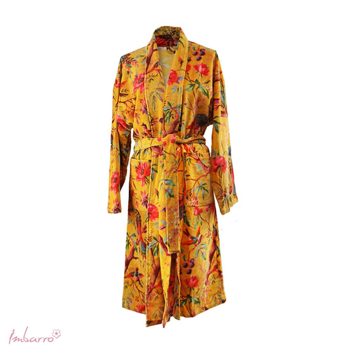 Kimono Imbarro Terciopelo Suave Paradise Berenjena