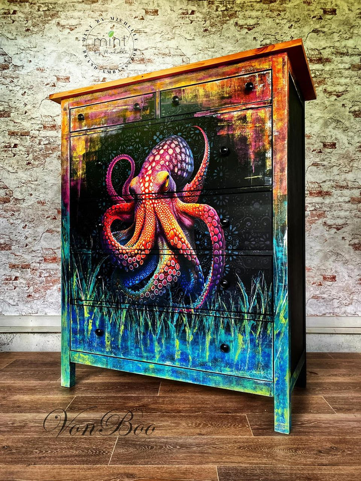 Octopus - Mint by Michelle decoupage papier A3