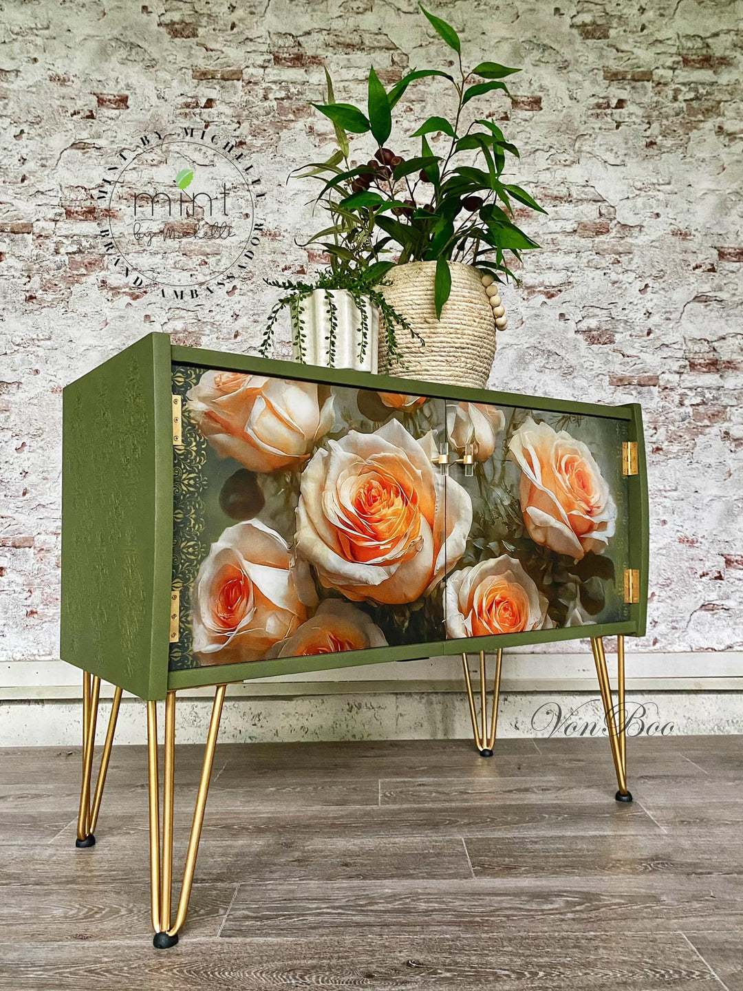 Roses on High - Mint by Michelle decoupage papier