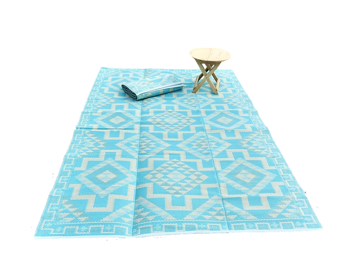 Buiten vloerkleed 180 x 270 - aqua aztec