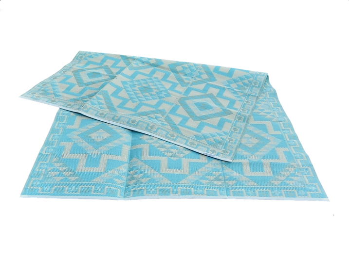 Buiten vloerkleed 180 x 270 - aqua aztec