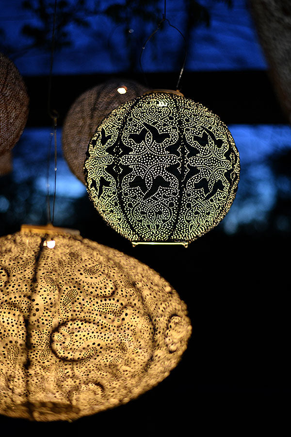 Lumiz Solar Lampion - Oval 40cm Ikat (Goud)