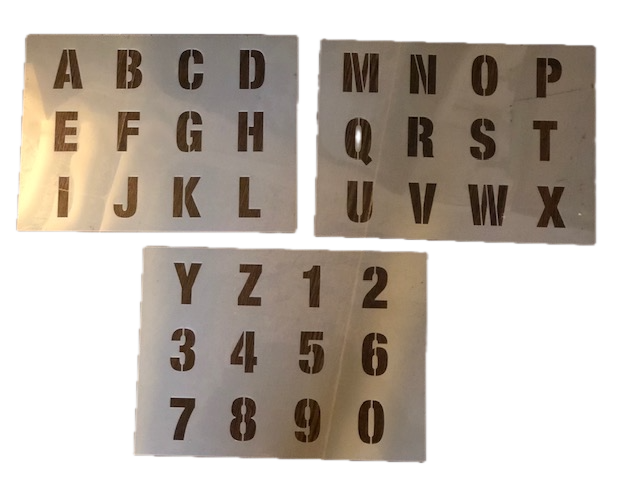 Sjabloon Alfabeet & Nummers - Lettertype "MODERN" (4 maten)