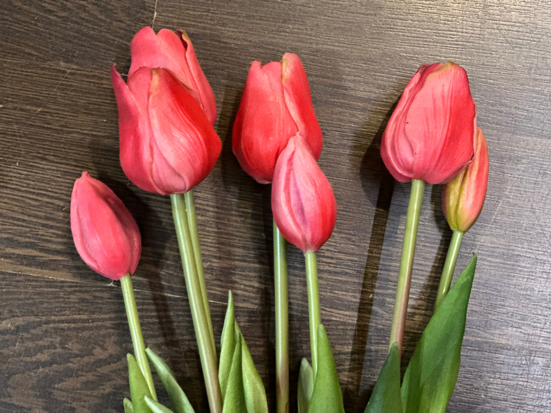 Tulpen bos (7 tulpen) - Real Touch - diverse kleuren