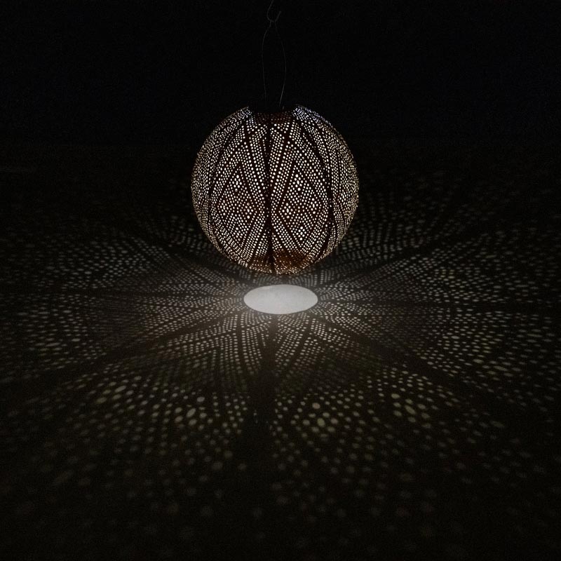 Lumiz Solar Lampion - Round 30cm Ikat (Zwart)