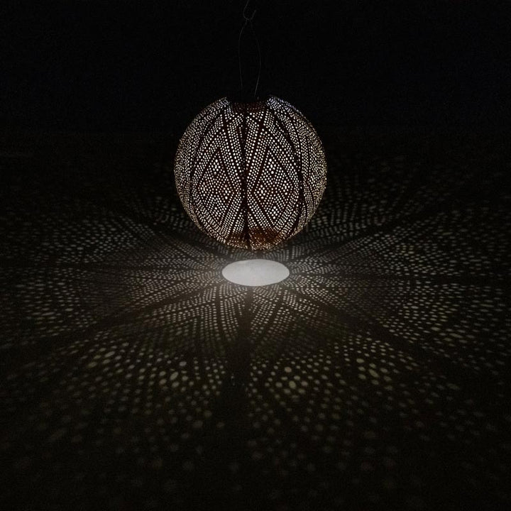 Lumiz Solar Lampion - Round 30cm Ikat (Zwart)