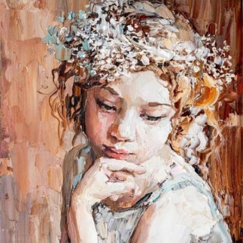 Pensive Girl - Mint by Michelle decoupage papier A1