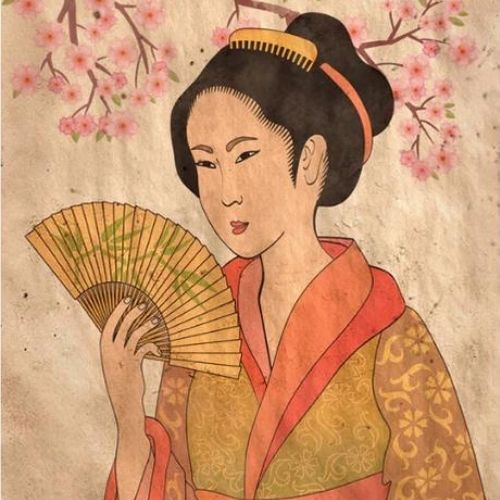 Geisha - Mint by Michelle decoupage papier