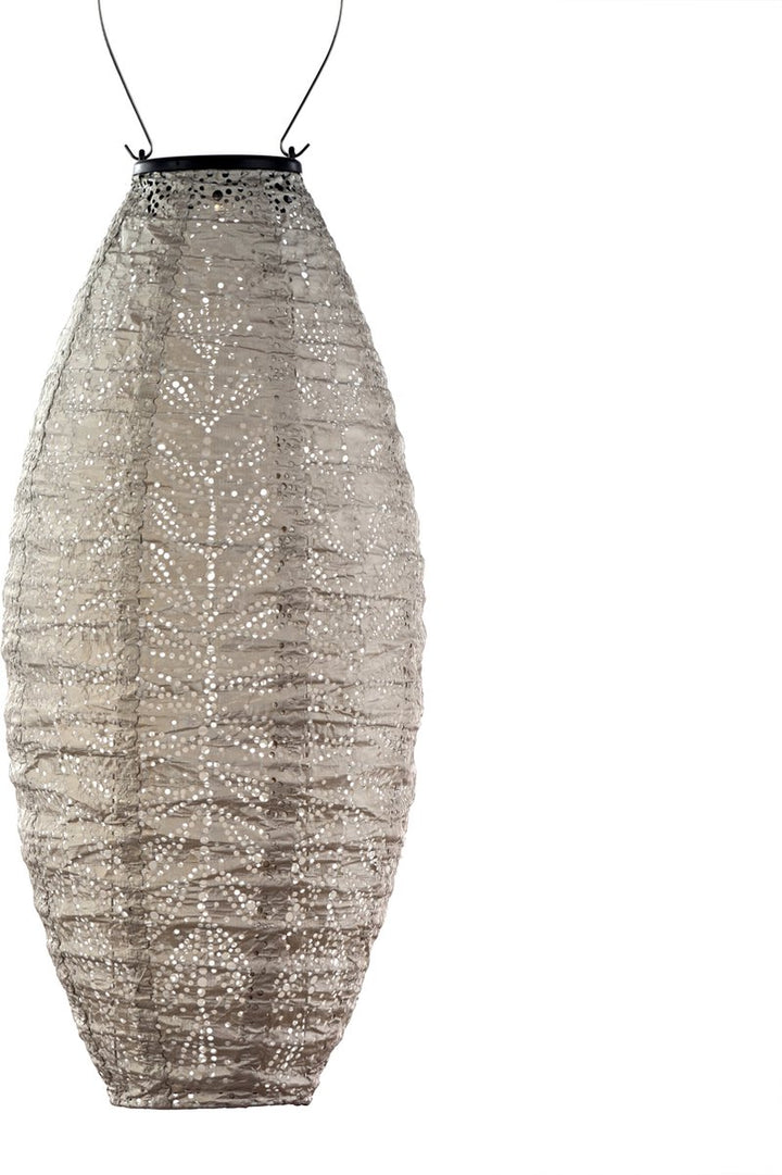 Lumiz Solar Lampion - Long Ovaal 20cm Folia (licht taupe)