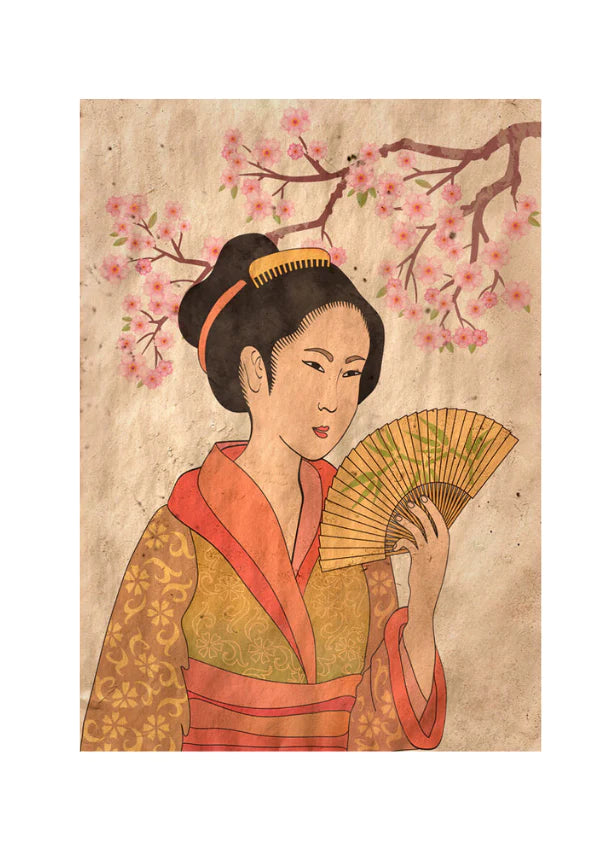 Geisha REVERSED - Mint by Michelle decoupage papier