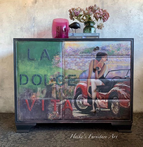Lady And The Red Car - Mint by Michelle decoupage papier
