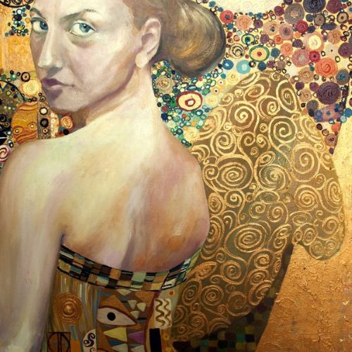 Beautiful Girl in Gold- Mint by Michelle decoupage papier