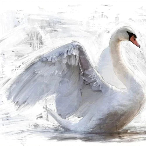 White Swan REVERSED - Mint by Michelle decoupage papier A1