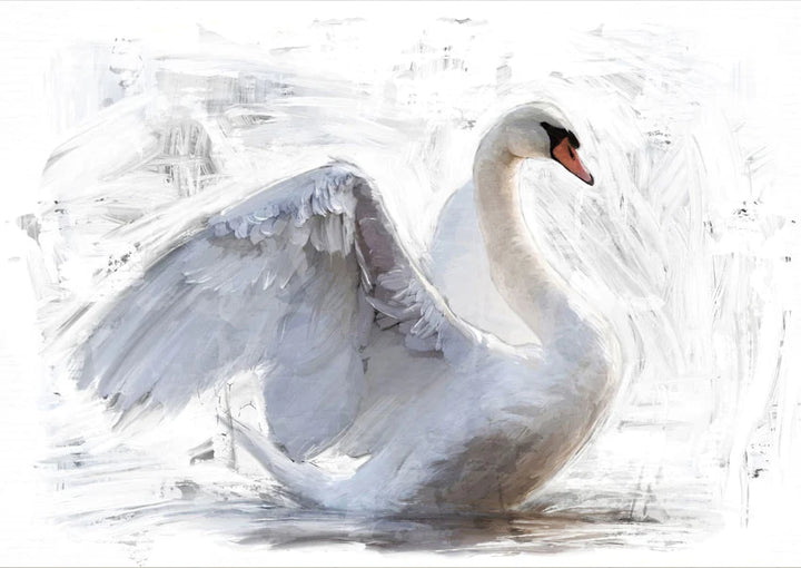White Swan REVERSED - Mint by Michelle decoupage papier A1