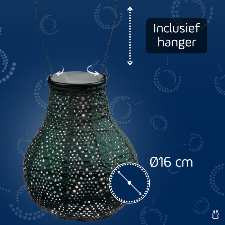 Lumiz Solar Lampion - Bulb 16cm Ikat (Green)