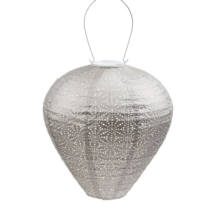 Lumiz Solar Lampion - Balloon 30cm Sashiko (Licht taupe)