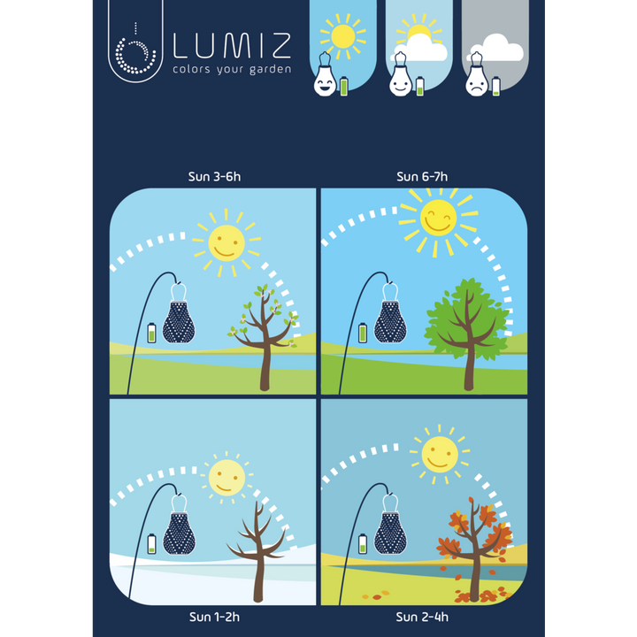 Lumiz Solar Lampion - Oval 40cm Mosaic (Grijsblauw)