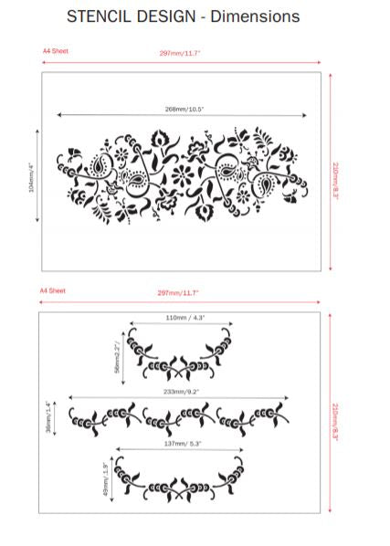 Annie Sloan sjabloon "Paisley Floral Garland"