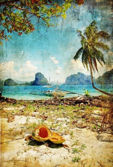 Tropical beach - Mint by Michelle decoupage papier A1