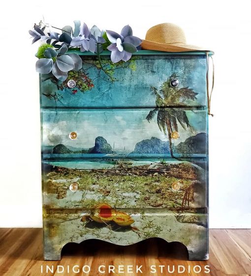 Tropical beach - Mint by Michelle decoupage papier A3