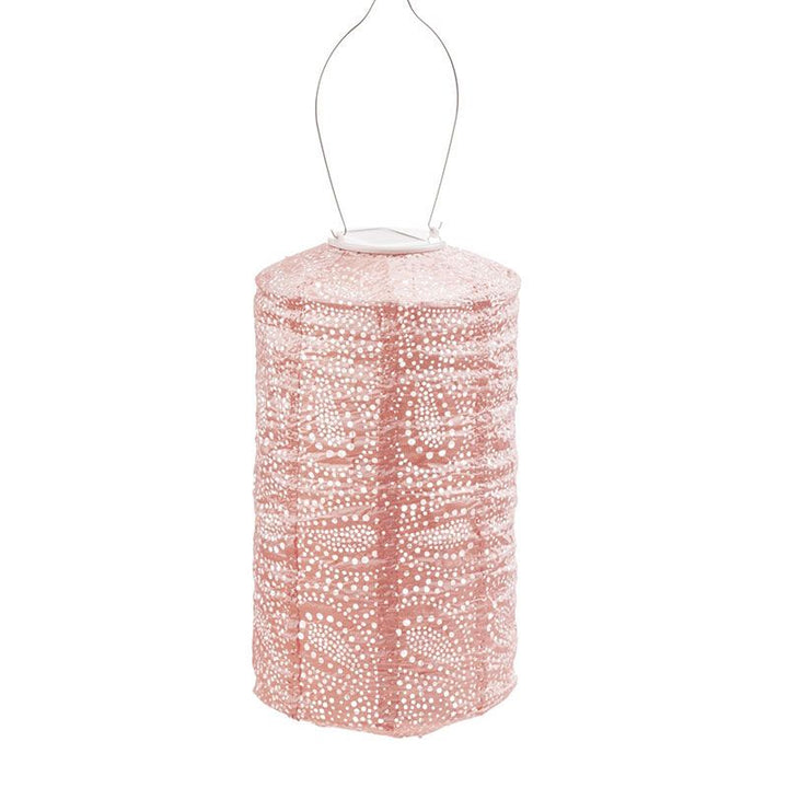 Lumiz Solar Lampion - Cylinder 18cm Paisley (Roze)